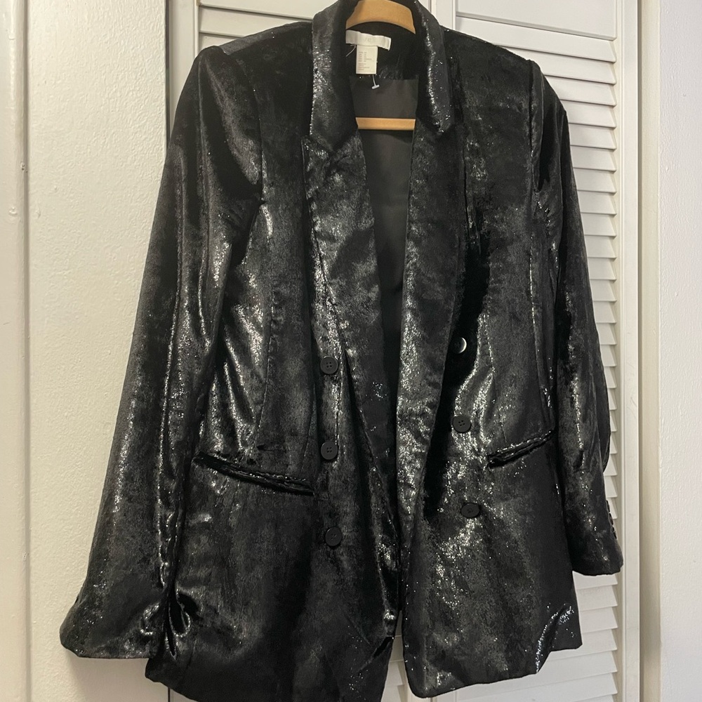 H&M Shiny Black Blazer Jacket